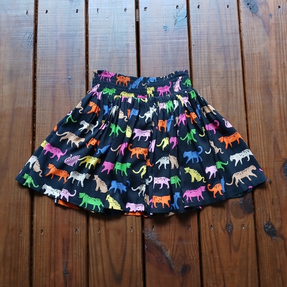 H&M XS/S black rainbow leopard cat print mini skirt - Picture 2 of 7